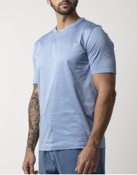 Castello d'Oro Light Blue T-shirt 100% Cotton Regular Fit thumbnail 3